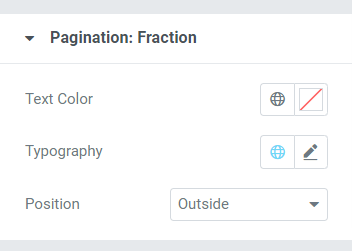 Paginare: Secțiunea Fracție în fila Stil a widget-ului PowerPack Image Slider