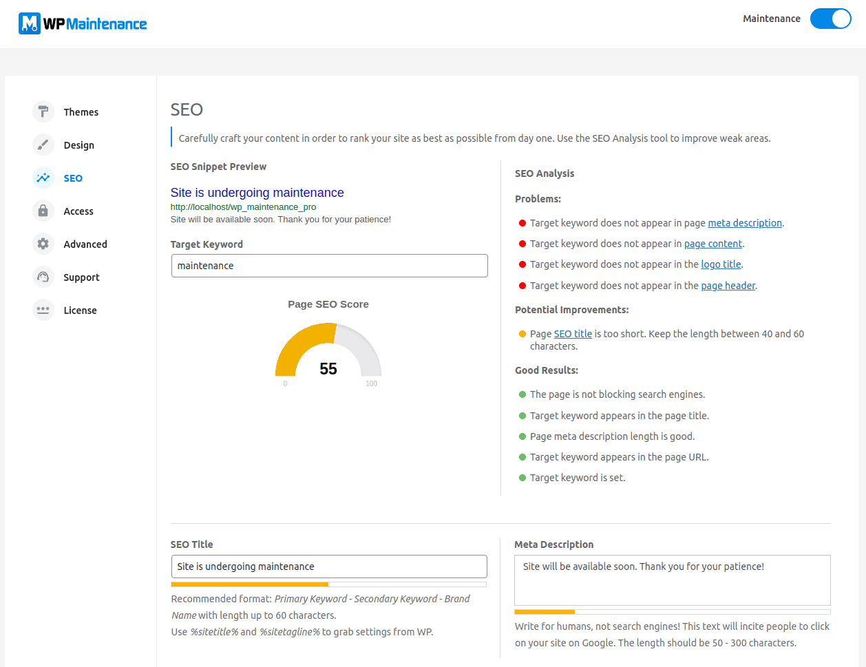 SEO per la manutenzione di WP