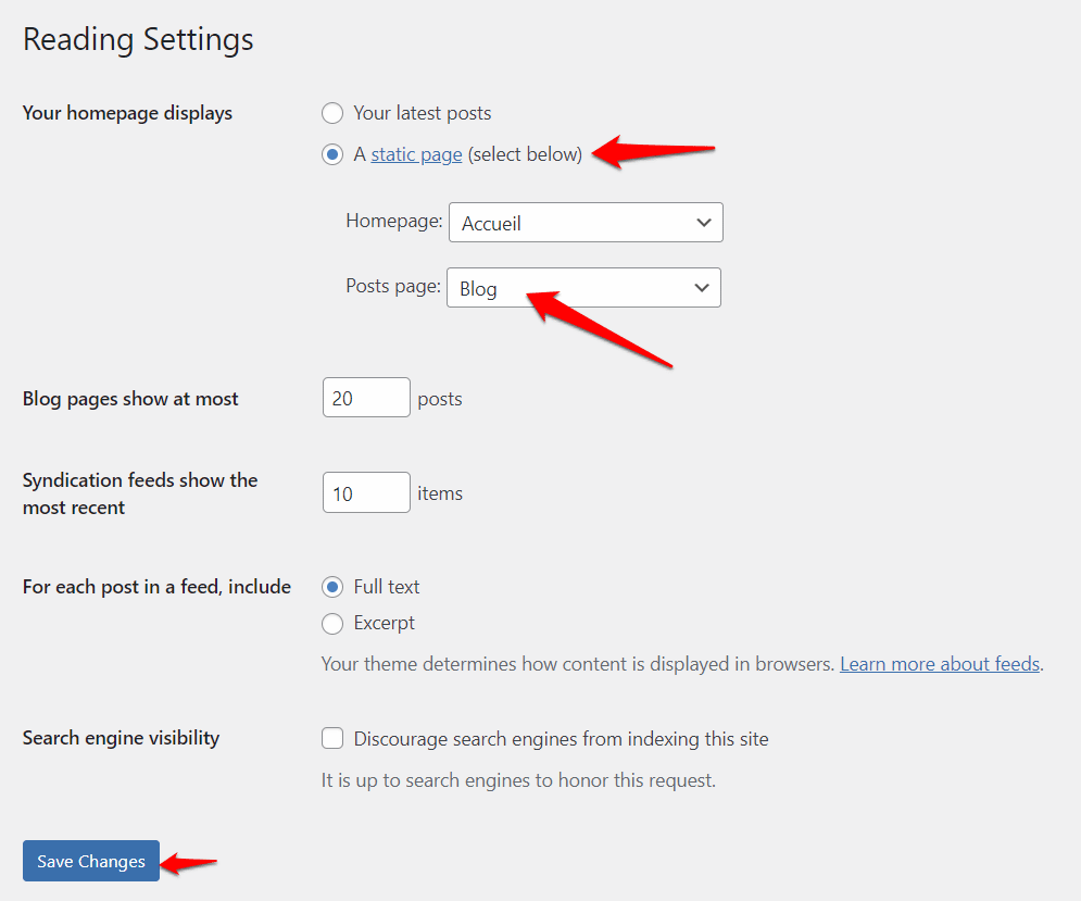 WordPress permet de mettre en place un blog.