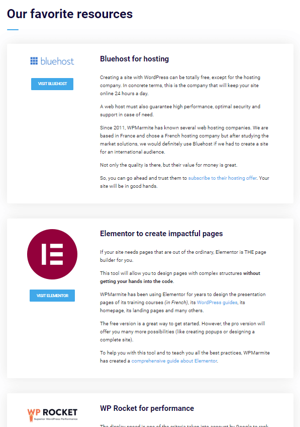 Strona WordPress zawierająca najlepsze zasoby WPMarmite.