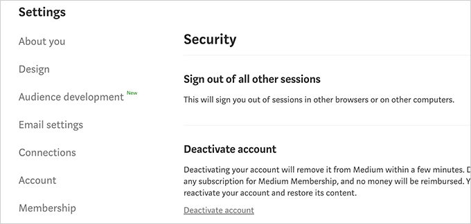 停用中型帐户 Deactivate medium account