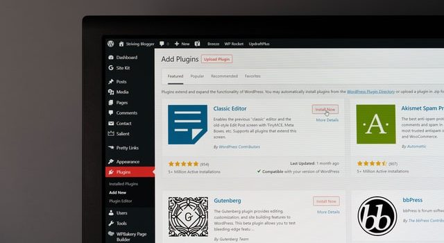 WordPress'te eklentiler sayfası ekleyin