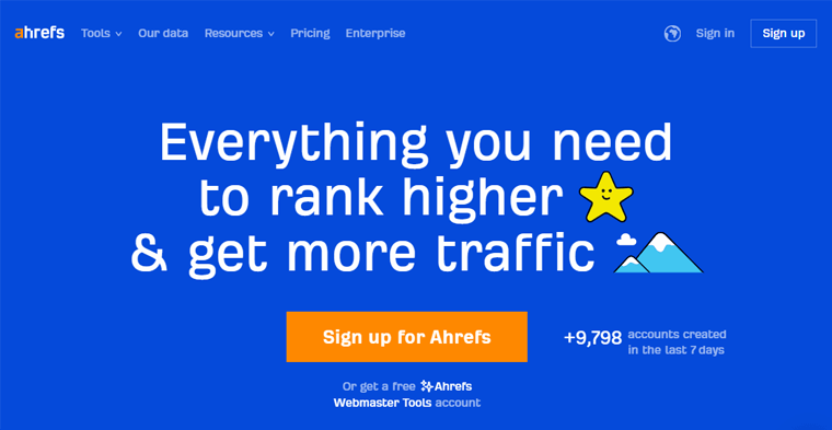 Ferramenta de marketing on-line da Ahrefs