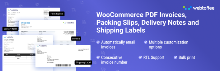 WooCommerce PDF 发票、装箱单、交货单和运输标签