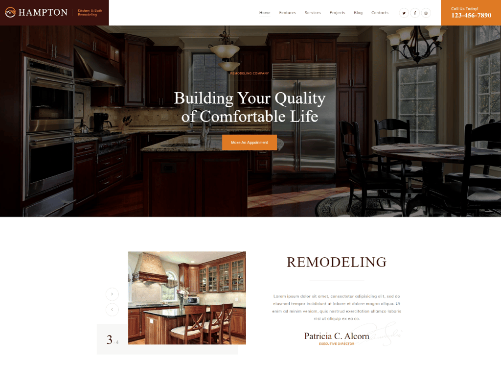 Hampton | Tema WordPress Desain dan Renovasi Rumah