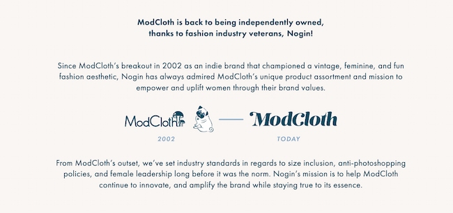 讲故事的例子：ModCloth