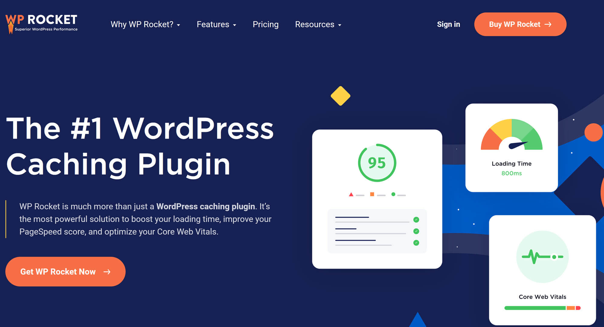 Plugin caching terbaik: beranda WP Rocket