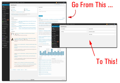 Eingeblendete Dashboard-Informationsbereiche.