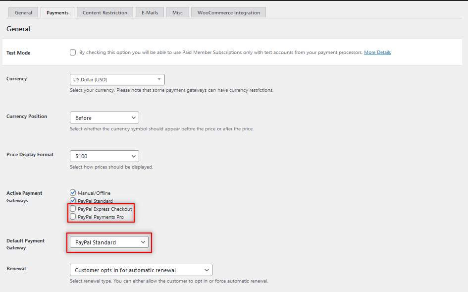 Vários gateways de pagamento do PayPal