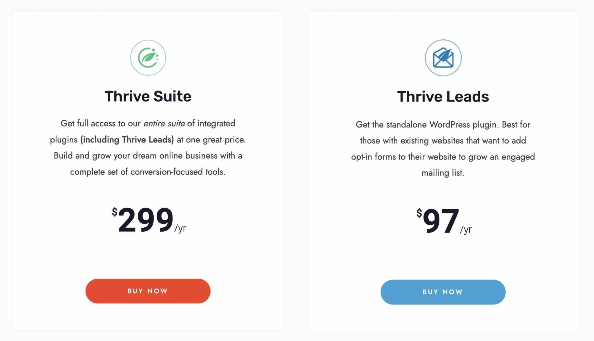 Prix ​​Thrive Suite et Thrive Leads.