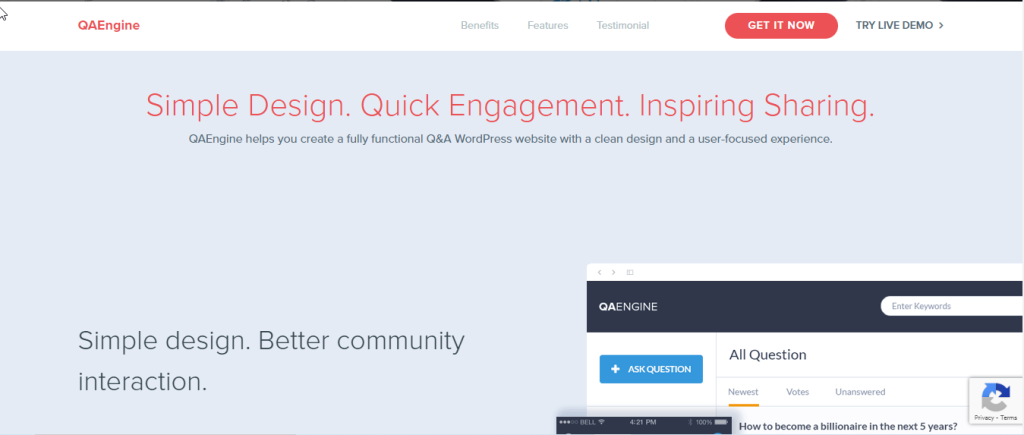 QAEngine - tema forum wordpress terbaik