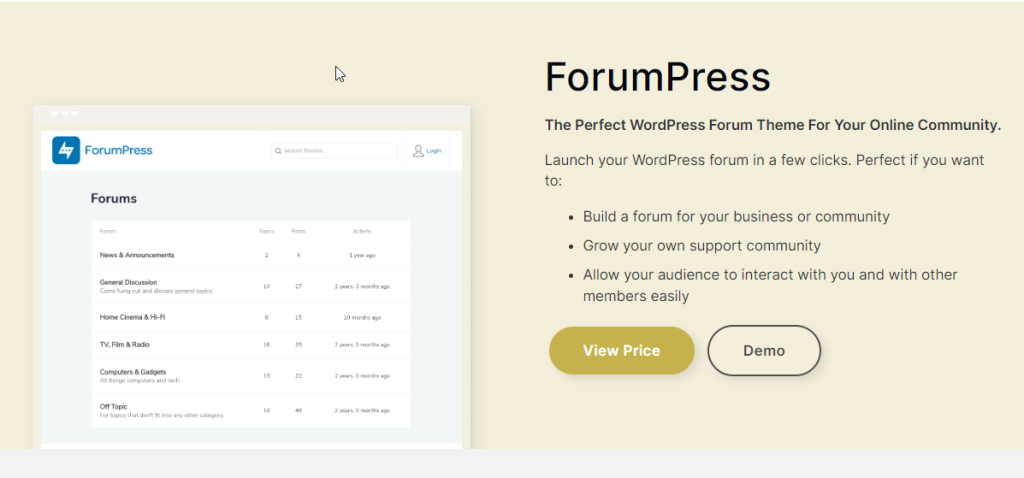 forum press - tema bagus untuk forum wordpress