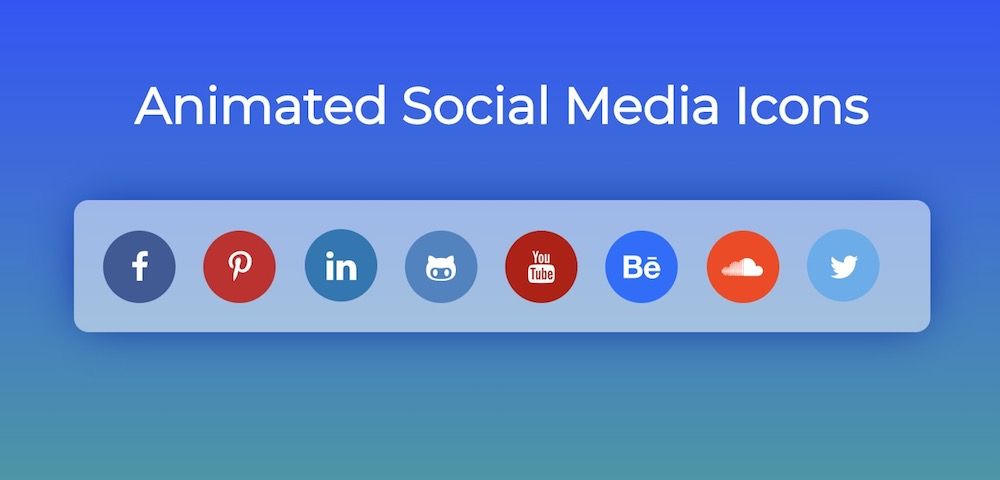 アニメーションのソーシャルアイコンテンプレート