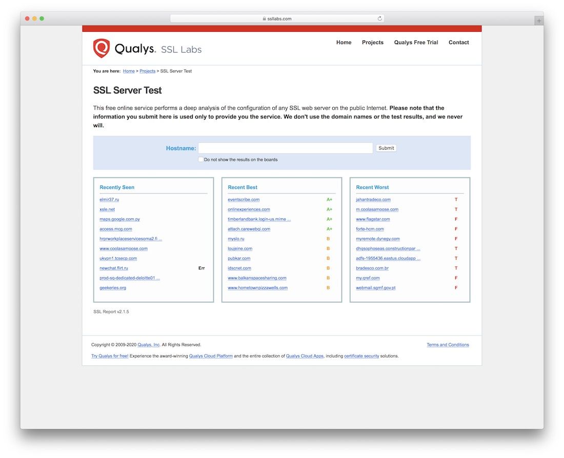 инструмент безопасности qualys ssl labs