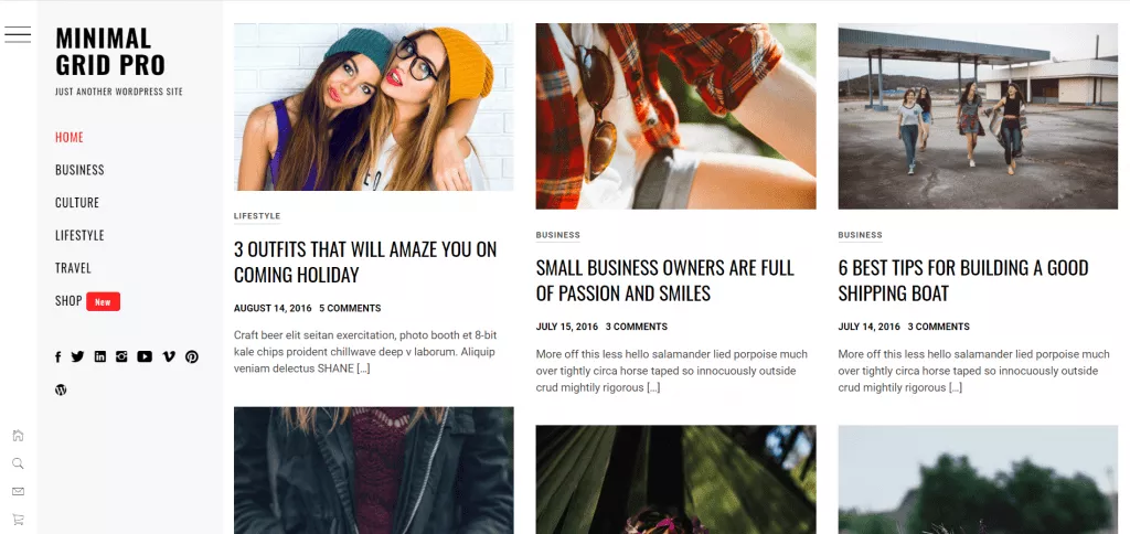 Motyw bloga WordPress Minimal Grid Pro
