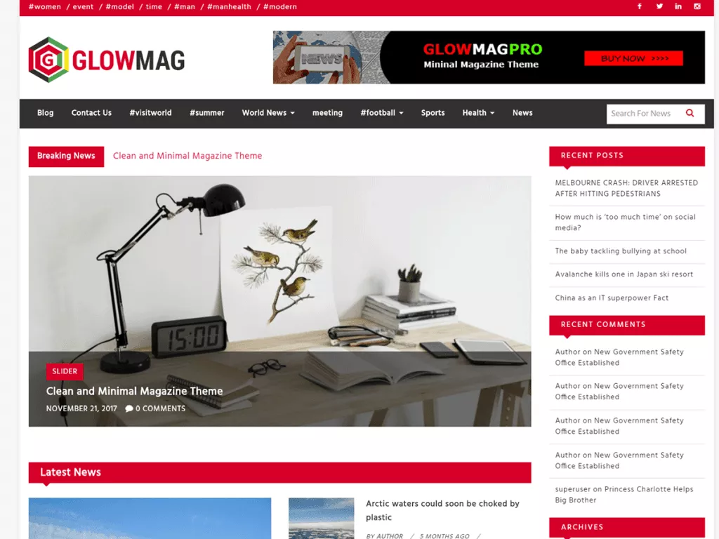 Motyw WordPress GlowMag Plus