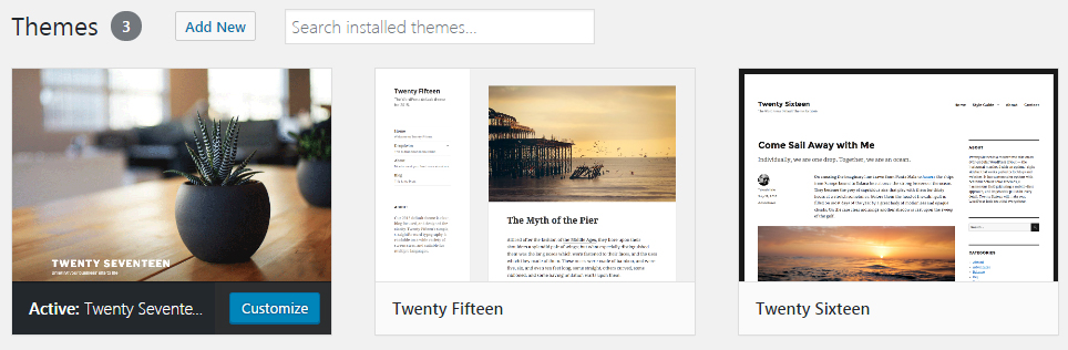 wordpress default themes