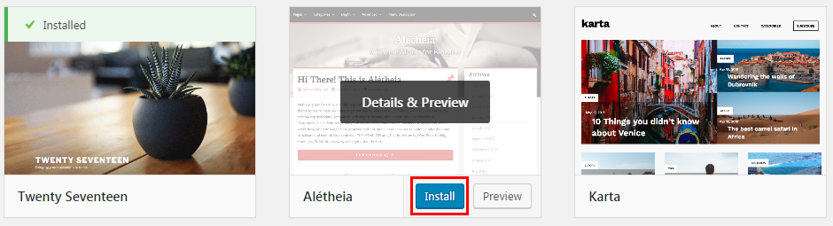 install wordpress theme