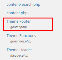 theme footer edit wp