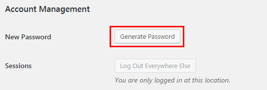 wordpress generate password