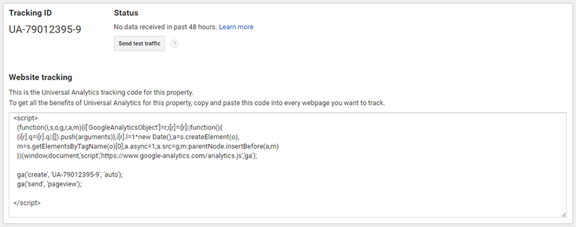 google analytics tracking code