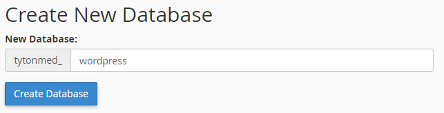 create new database cpanel