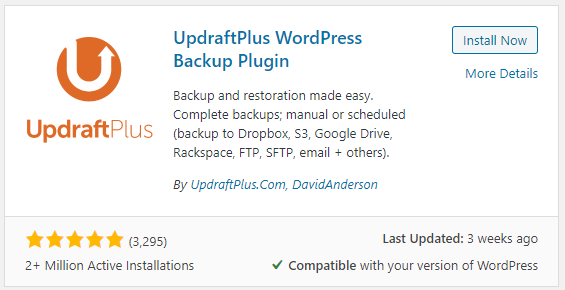 updraft plus backup plugin wordpress