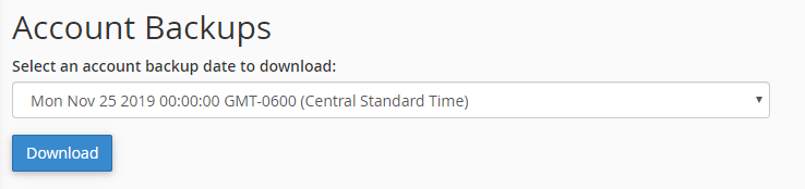cpanel account backups