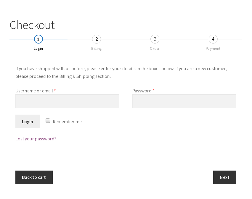 multi step checkout