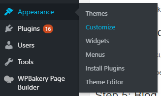 customize theme wordpress