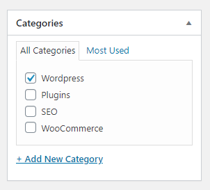 wordpress categories