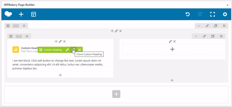 duplicating and moving visual composer elements