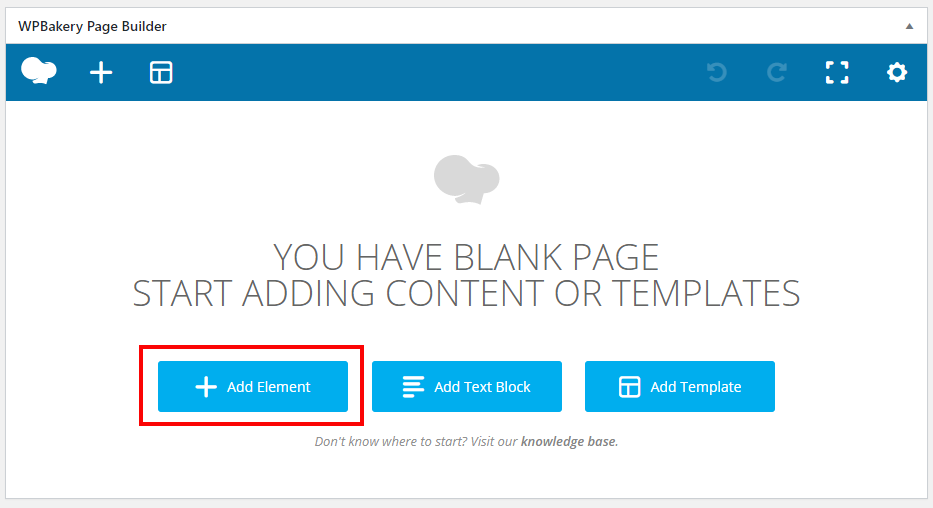 wp bakery page builder add element