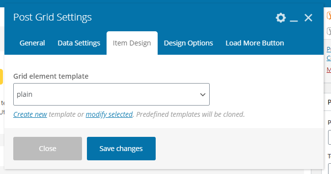 item design custom grid builder