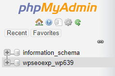 php my admin database