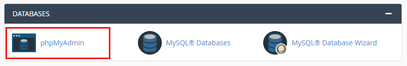 cpanel phpmyadmin