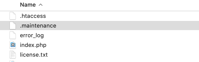 wordpress maintenance file