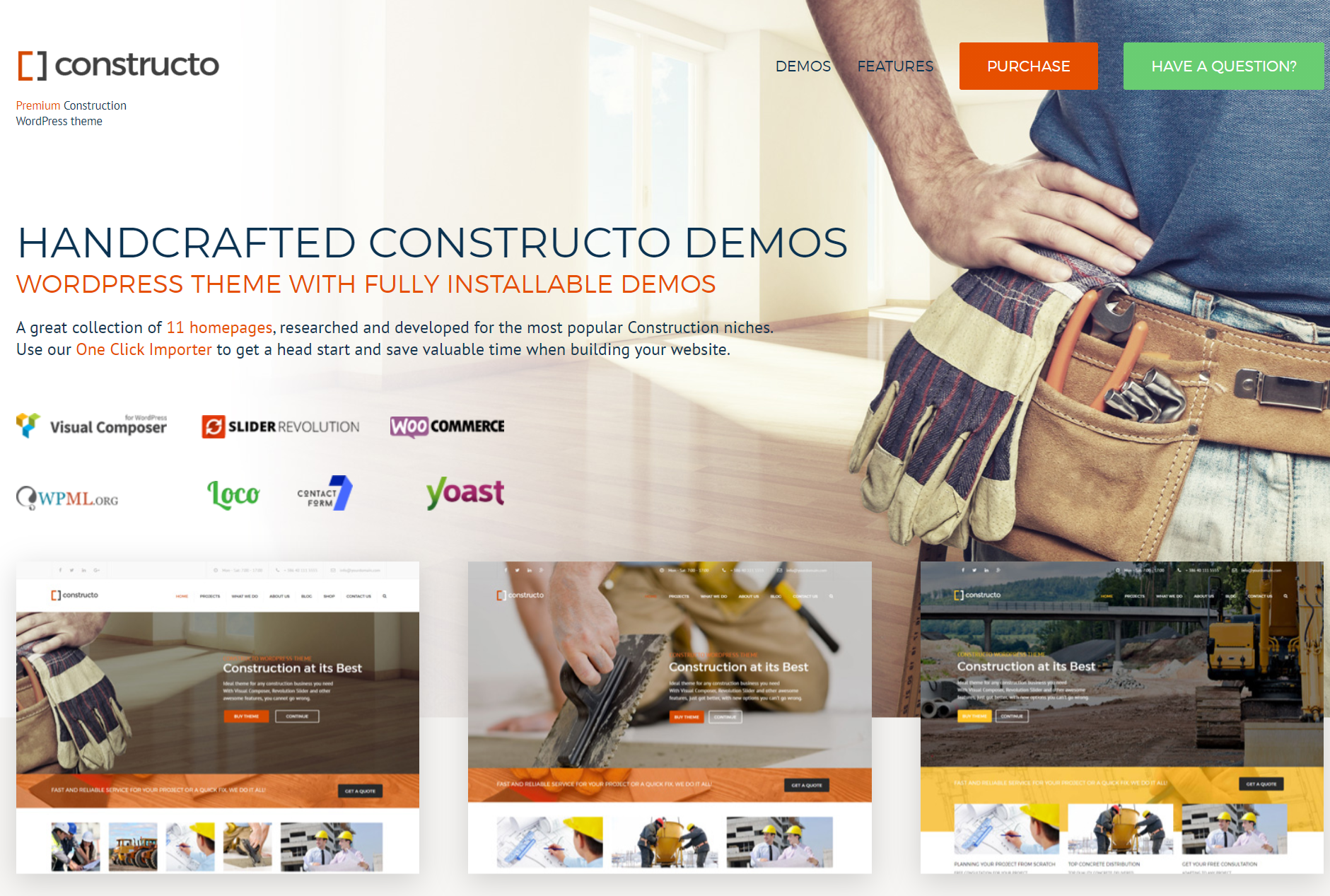 Constructo Премиум WordPress тема для строительства