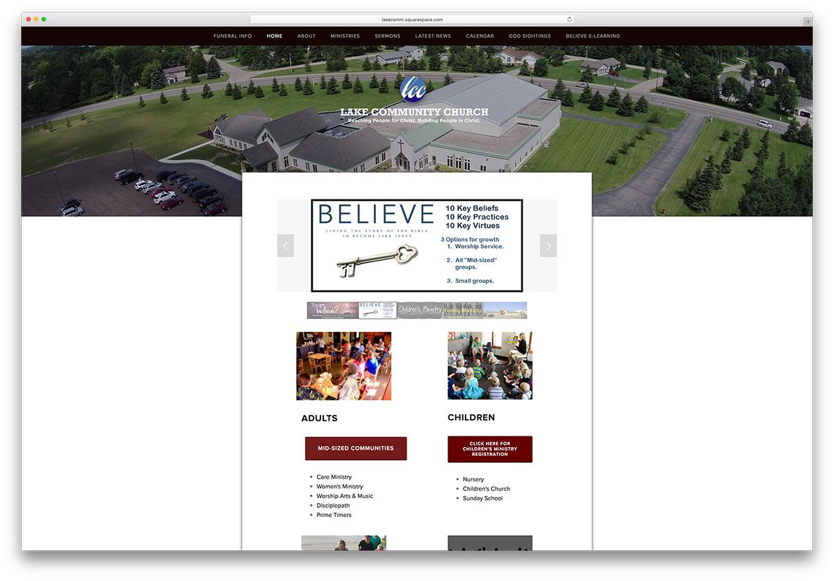 Lakecomm-squarespace-church-website-example