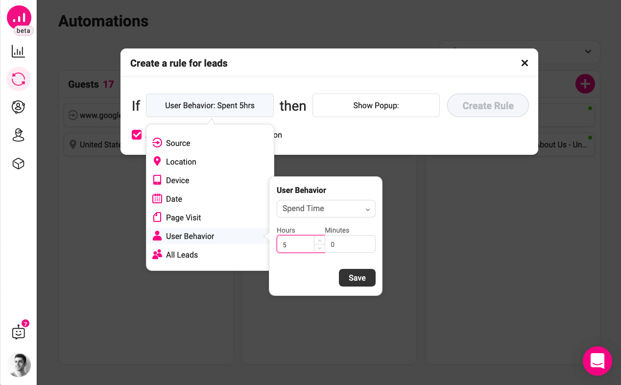 como personalizar o site - Growmatik - comportamento do usuário - tempo gasto