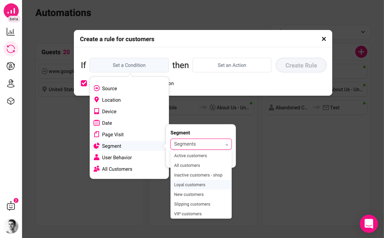 sadık WooCommerce kullanıcı tabanı - segment