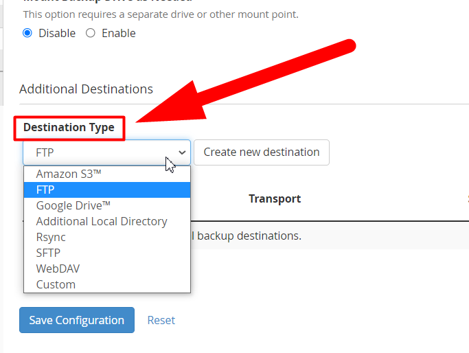 Tipi di distinzione di backup