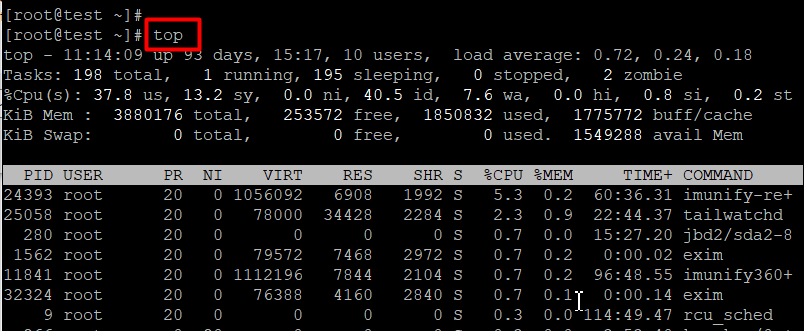 Linuxのトップコマンド