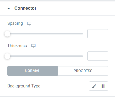 Der Connector-Abschnitt auf der Registerkarte „Stil“ des PowerPack-Zeitleisten-Widgets