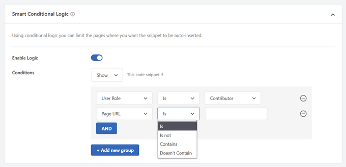 WPCode Smart Conditional Logic