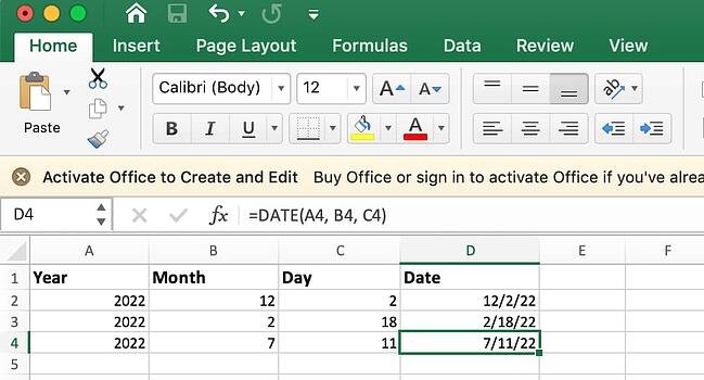 excel 日期公式