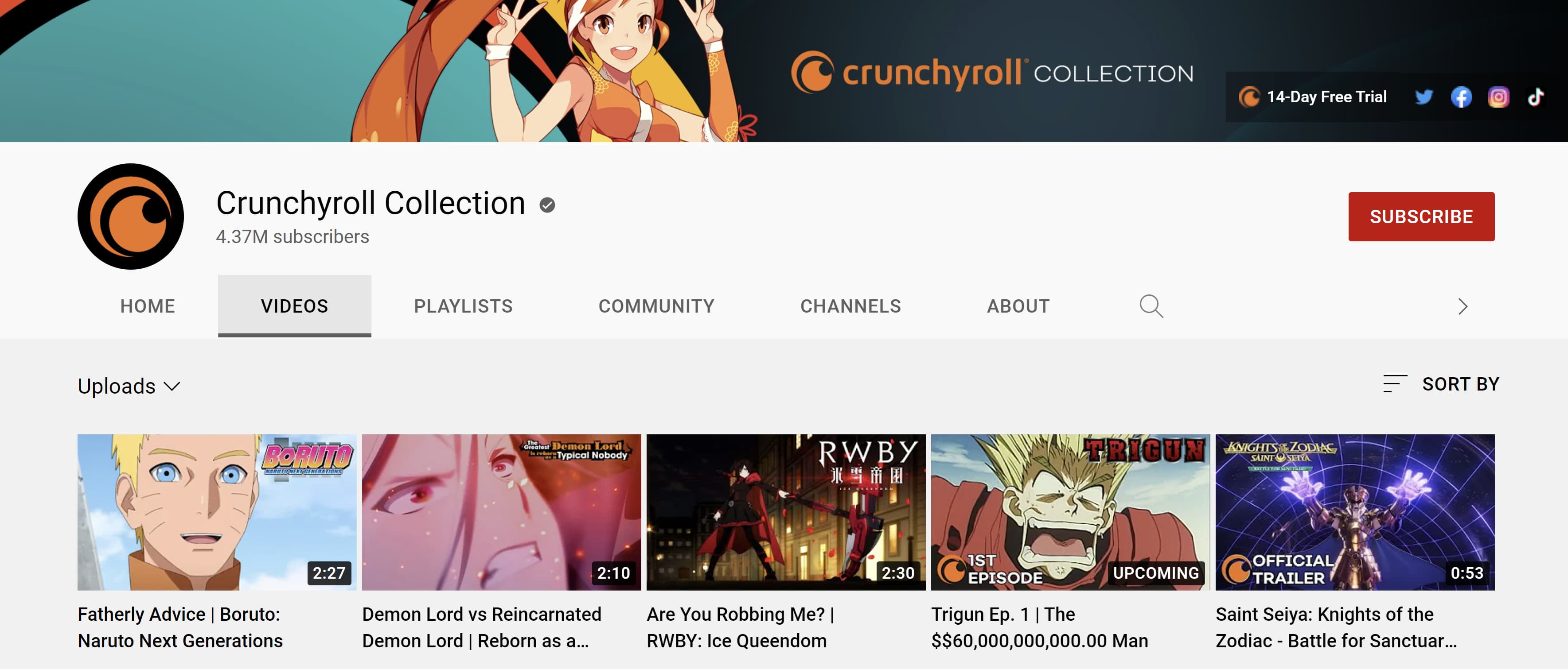 Crunchyroll este un exemplu de marketing de conținut