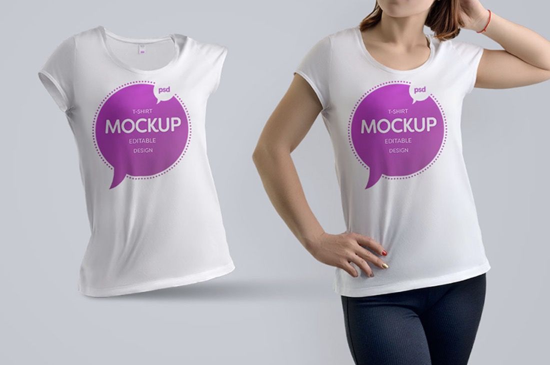 mockup psd kaos wanita gratis