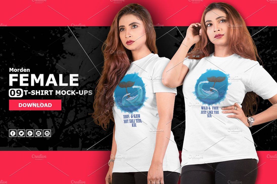 mockup kaos wanita modern