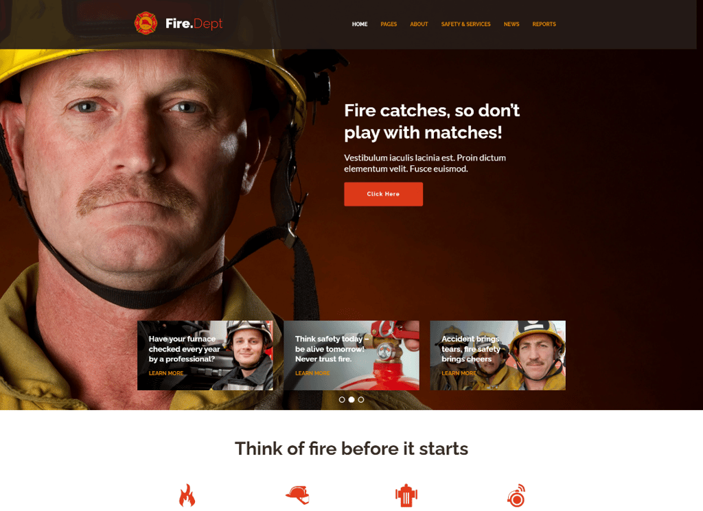 Пожарная часть | Тема WordPress для станции и безопасности FD